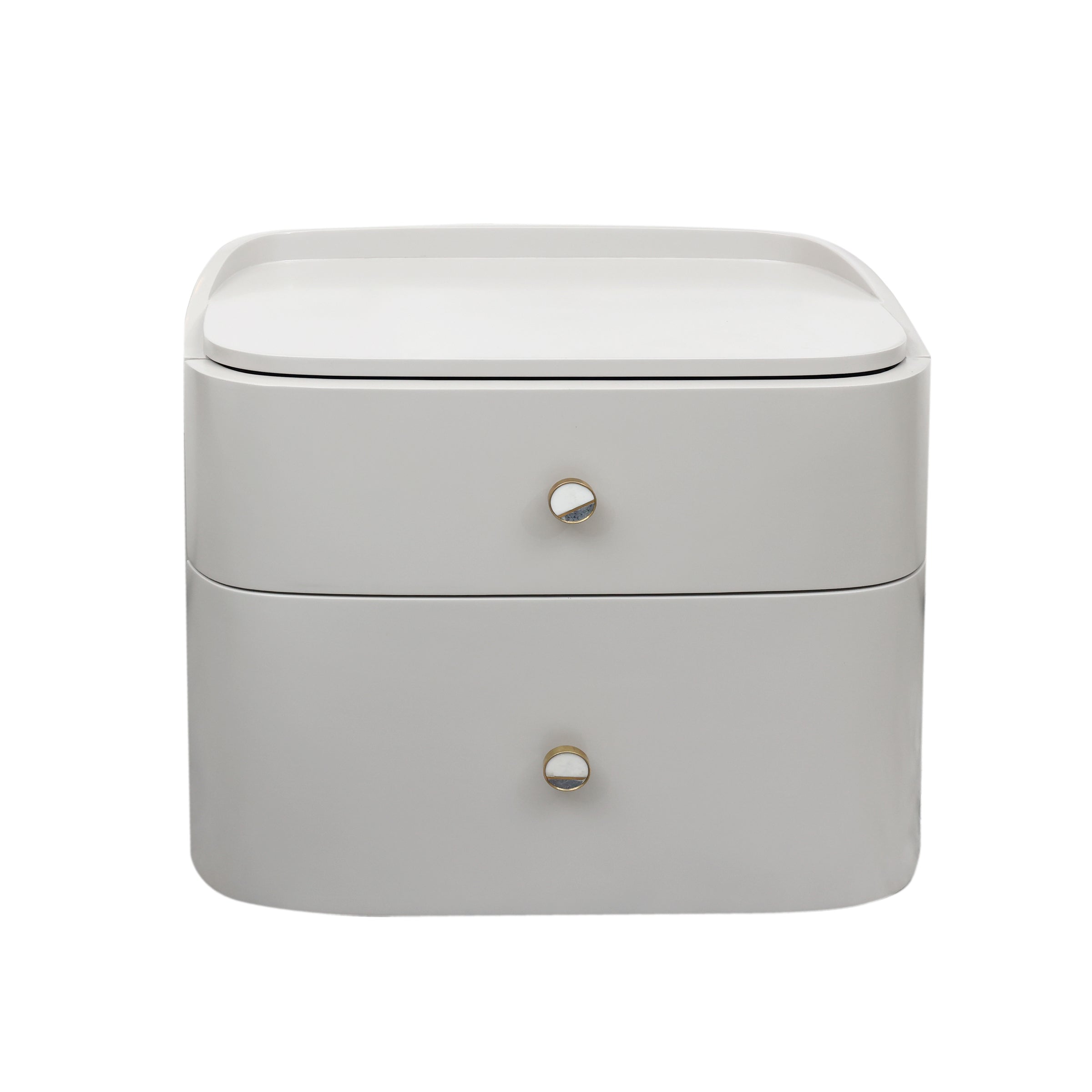 Nochero Maya gris claro con cajones para dormitorio - Vilá Decoración - Muebles y decoración en Medellín y Colombia