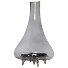 Jarrón gris translúcido con base plateada - Vilá Decoración - Muebles y decoración en Medellín y Colombia