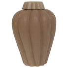 Jarrón decorativo marrón estriado mediano - Vilá Decoración - Muebles y decoración en Medellín y Colombia
