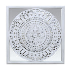 Mándala de madera blanco para pared interior - Vilá Decoración - Muebles y decoración en Medellín y Colombia