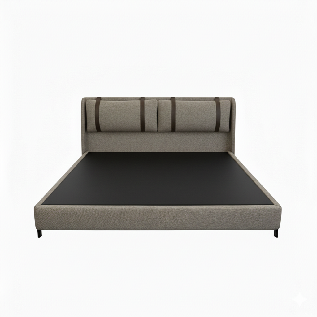 Cama Serena beige con cabezal acolchado para dormitorio - Vilá Decoración - Muebles y decoración en Medellín y Colombia