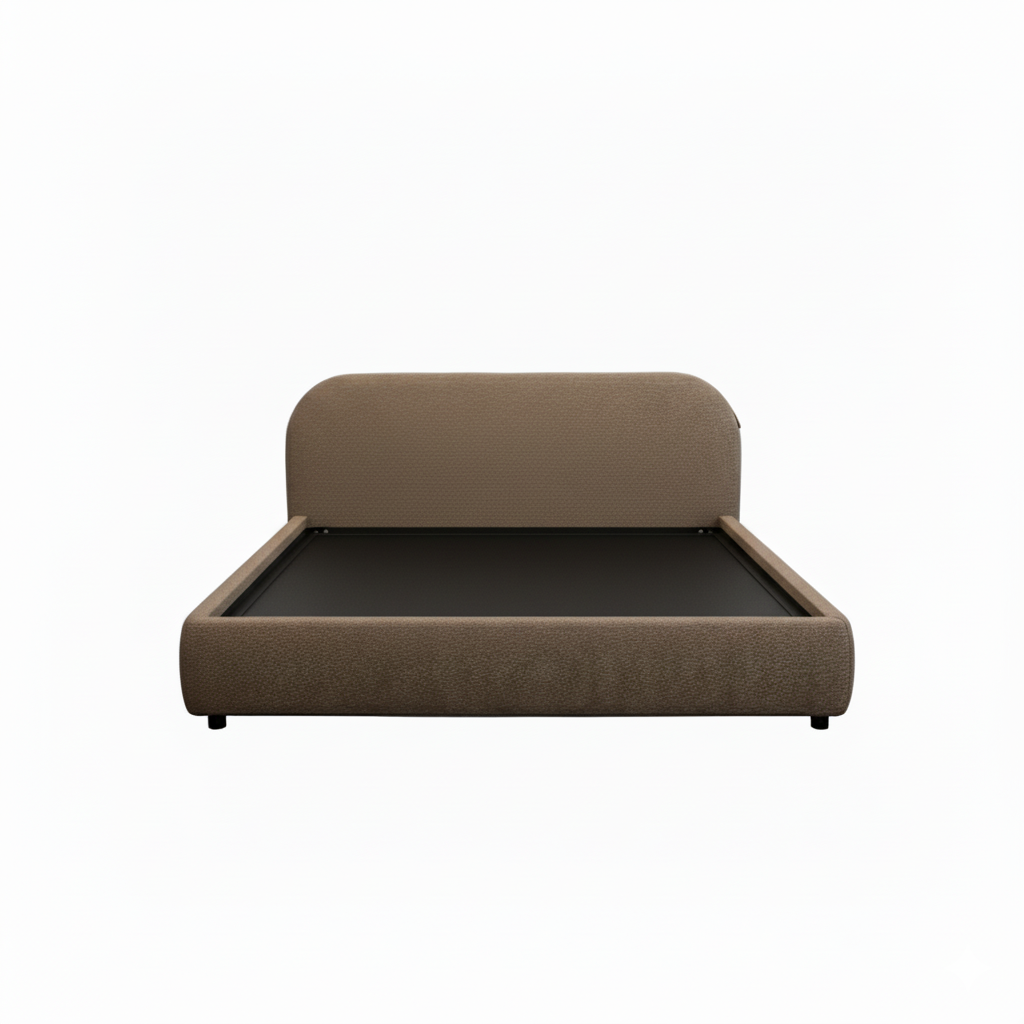 Cama Aria beige tapizada para dormitorio - Vilá Decoración - Muebles y decoración en Medellín y Colombia