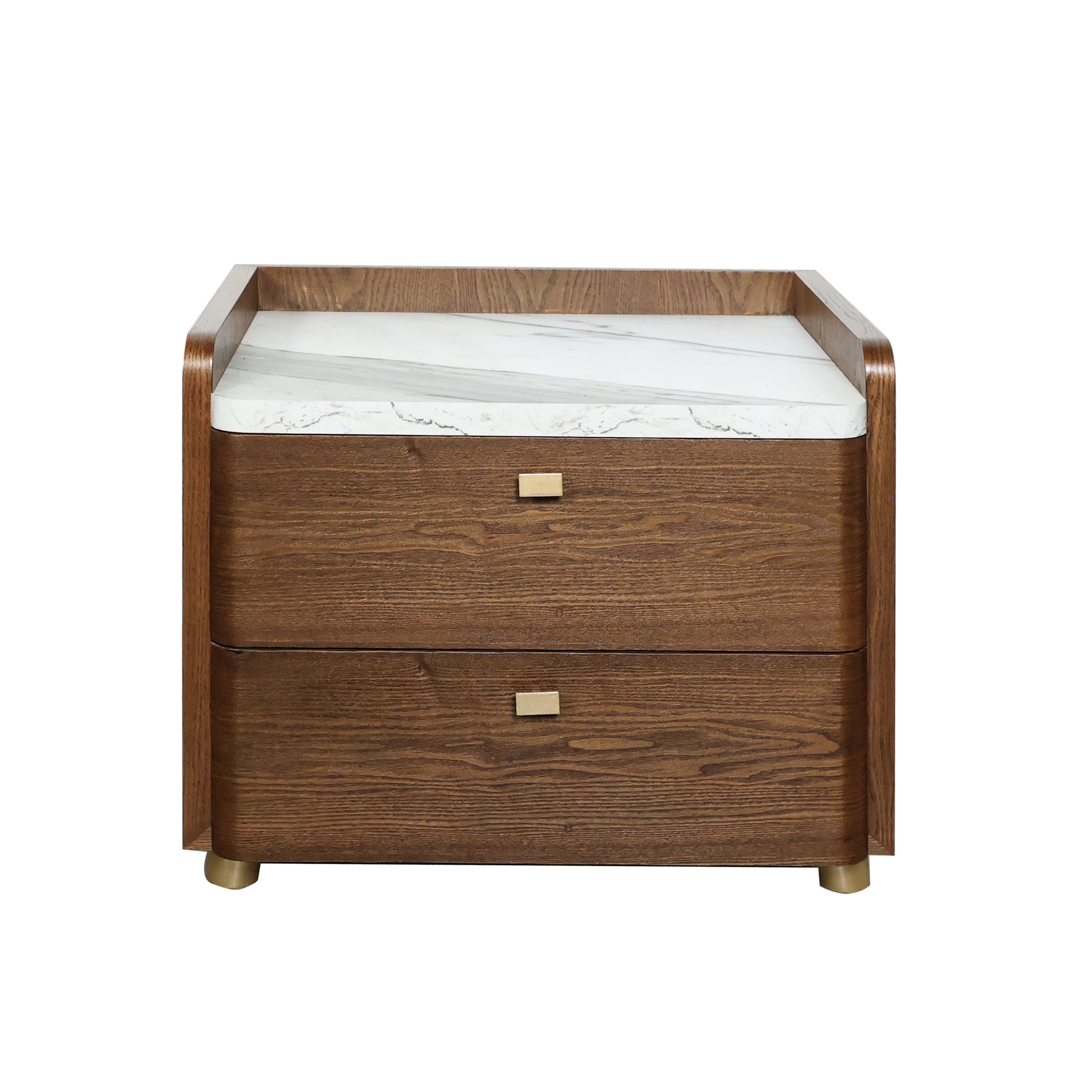 Nochero Pascual marrón con tapa mármol para habitación - Vilá Decoración - Muebles y decoración en Medellín y Colombia