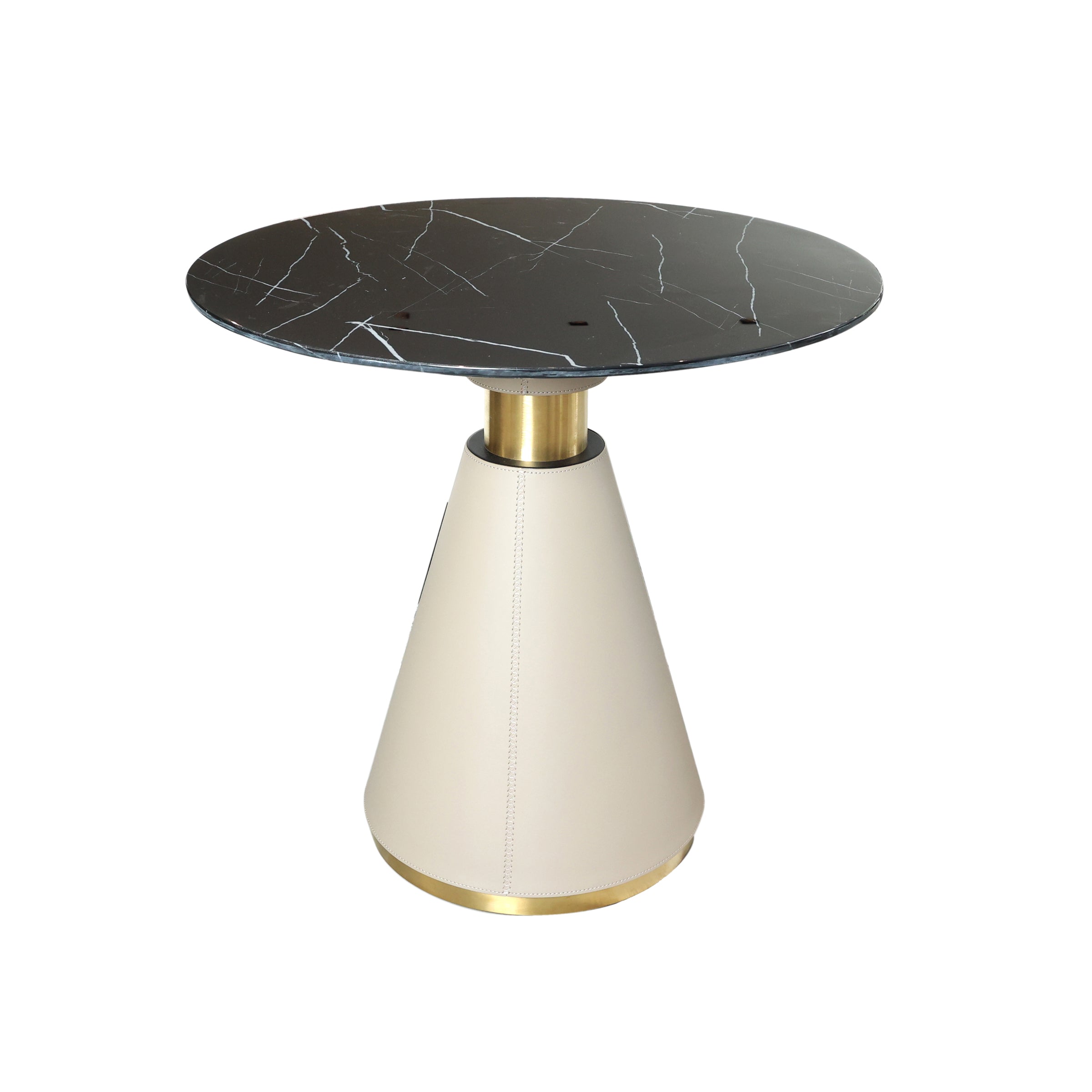 Mesa de comedor redonda mármol negro y beige - Vilá Decoración - Muebles y decoración en Medellín y Colombia