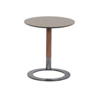 Mesa auxiliar circular gris con base metálica - Vilá Decoración - Muebles y decoración en Medellín y Colombia