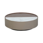 Mesa de centro circular mármol blanco y beige - Vilá Decoración - Muebles y decoración en Medellín y Colombia