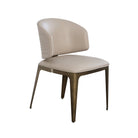 Silla de comedor beige oscuro en madera y acero - Vilá Decoración - Muebles y decoración en Medellín y Colombia