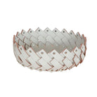 Canasta decorativa blanca con detalles naranja - Vilá Decoración - Muebles y decoración en Medellín y Colombia