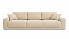 Sofá Oslo de 3 puestos en color beige claro, vista frontal. Ideal para salas modernas y elegantes.