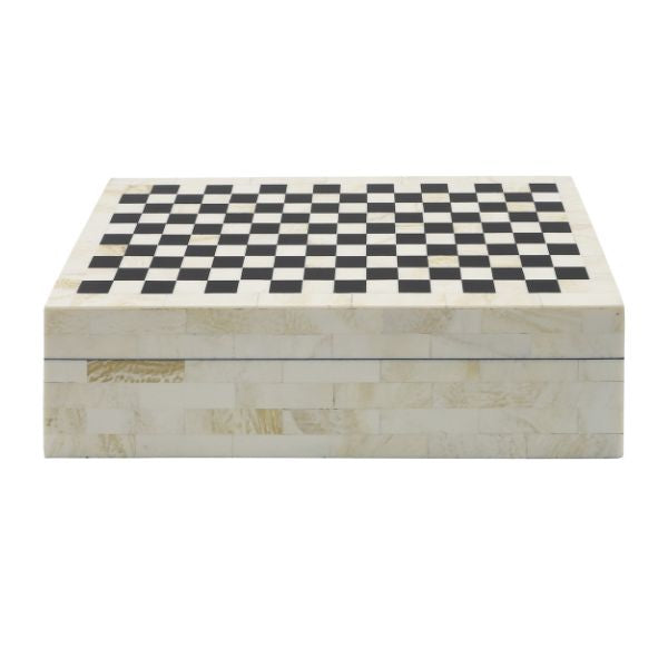 Cofre decorativo grande blanco y negro - Vilá Decoración - Muebles y decoración en Medellín y Colombia