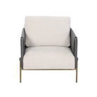 Poltrona beige moderna con base dorada - Vilá Decoración - Muebles y decoración en Medellín y Colombia