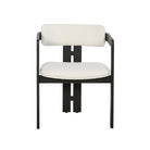 Silla moderna metal negro con asiento crema - Vilá Decoración - Muebles y decoración en Medellín y Colombia