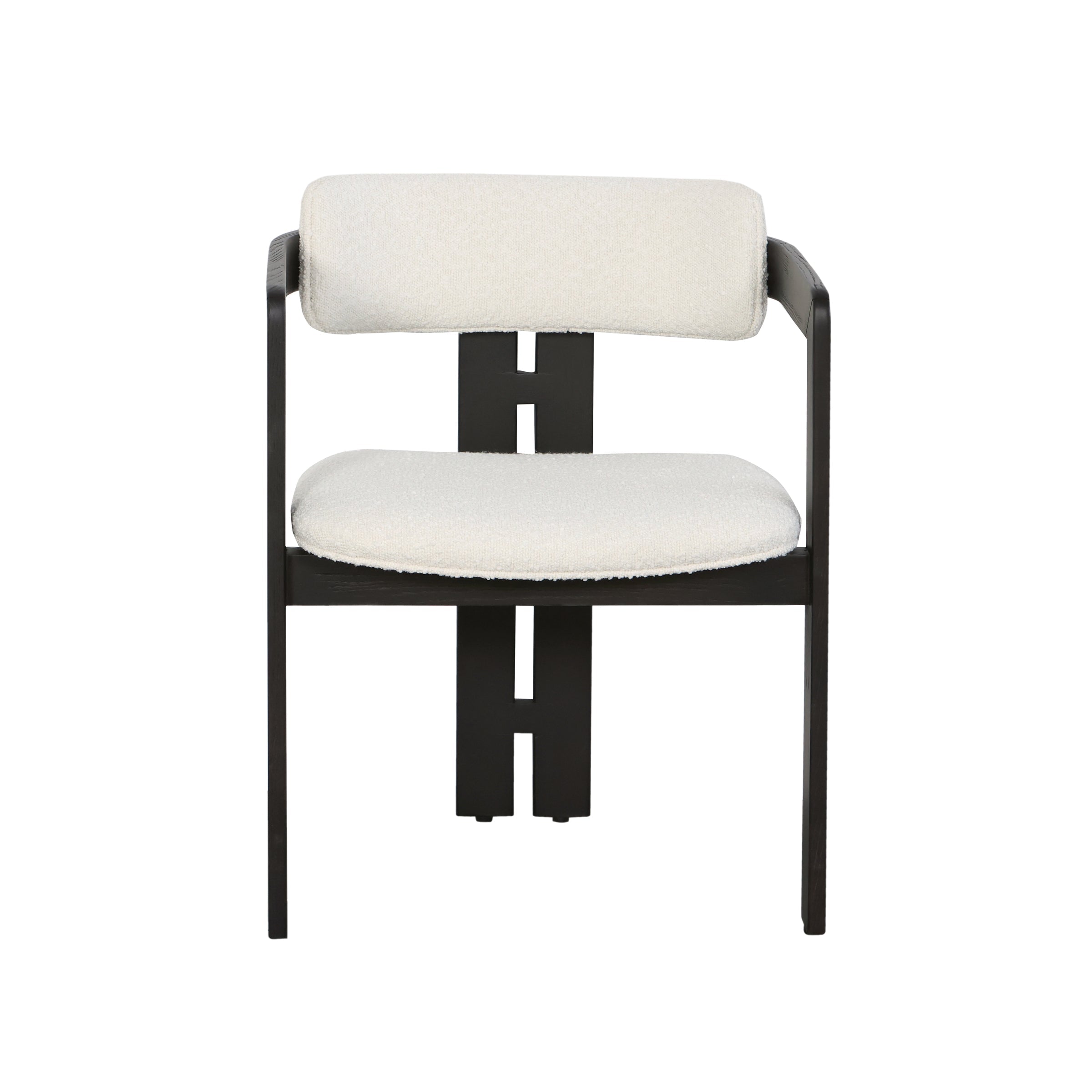 Silla moderna metal negro con asiento crema - Vilá Decoración - Muebles y decoración en Medellín y Colombia
