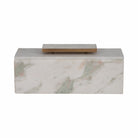 Cofre decorativo mármol blanco con tapa dorada - Vilá Decoración - Muebles y decoración en Medellín y Colombia