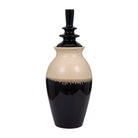 Jarrón decorativo beige y negro para interiores - Vilá Decoración - Muebles y decoración en Medellín y Colombia