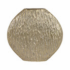 Jarrón ovalado dorado decorativo de hierro - Vilá Decoración - Muebles y decoración en Medellín y Colombia