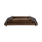 Bandeja grande marrón oscuro apilable para servir - Vilá Decoración - Muebles y decoración en Medellín y Colombia