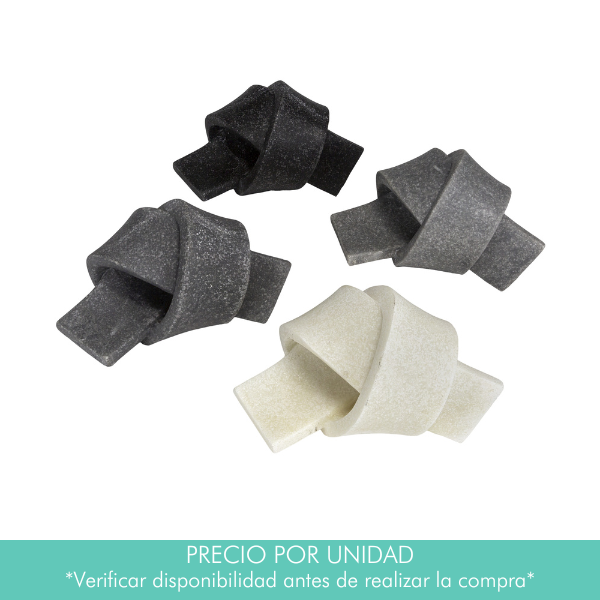 Accesorio de resina nudo negro, gris y blanco - Vilá Decoración - Muebles y decoración en Medellín y Colombia