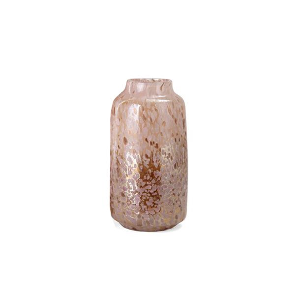 Jarrón Rosado Con Visos Dorados Pequeño - Vilá Decoración