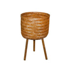 Plantador Tejido En Bamboo Grande - Vilá Decoración