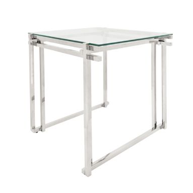 Mesa Auxiliar Cuadrada Plateada - Vilá Decoración 