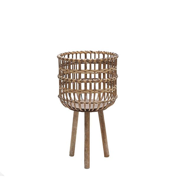 Plantador Tejido En Bamboo Pequeño - Vilá Decoración