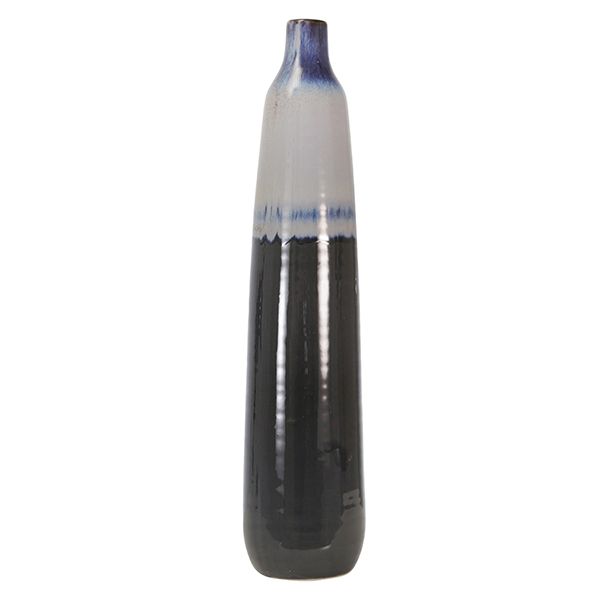 Jarrón Alto Degradé Azul Y Blanco Grande - Vilá Decoración