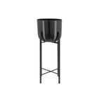 Plantador Negro con Base Mediano - Vilá Decoración