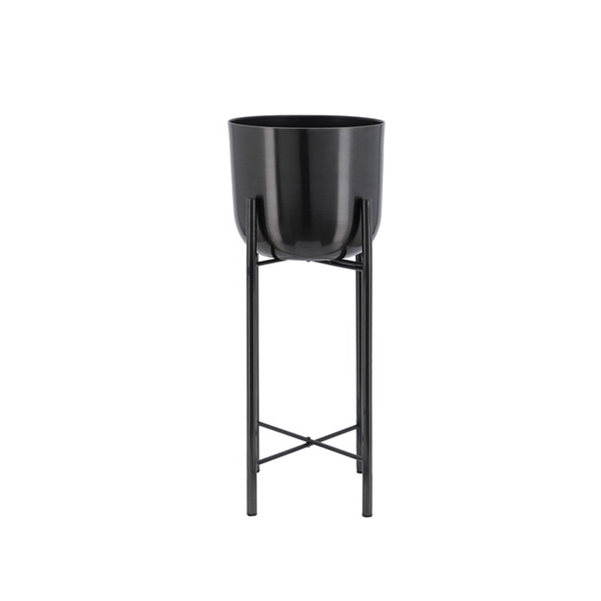 Plantador Negro con Base Mediano - Vilá Decoración