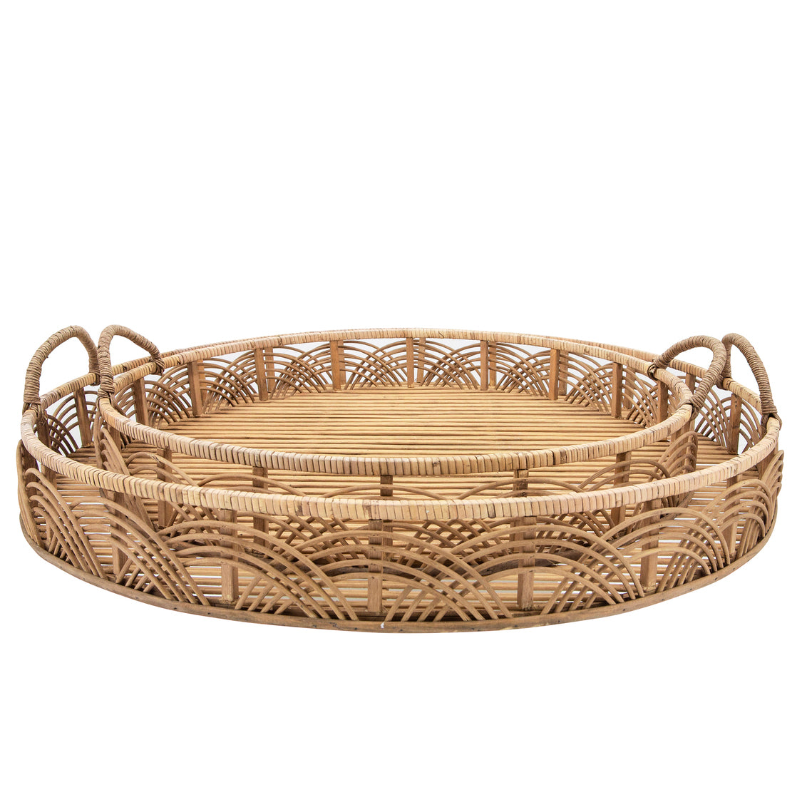 Bandeja De Bamboo Tejido Grande - Vilá Decoración