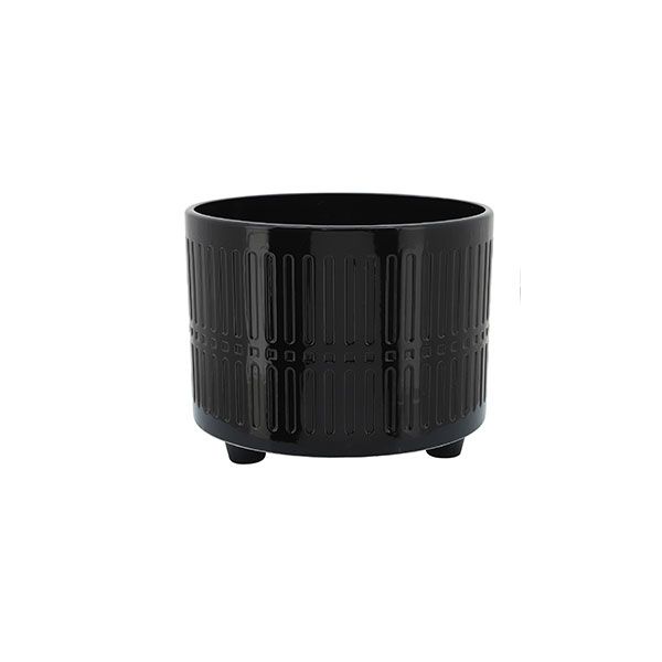 Plantador Circular Negro Grande - Vilá Decoración