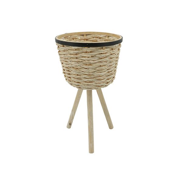 Plantador De Mimbre Tejido Grande - Vilá Decoración