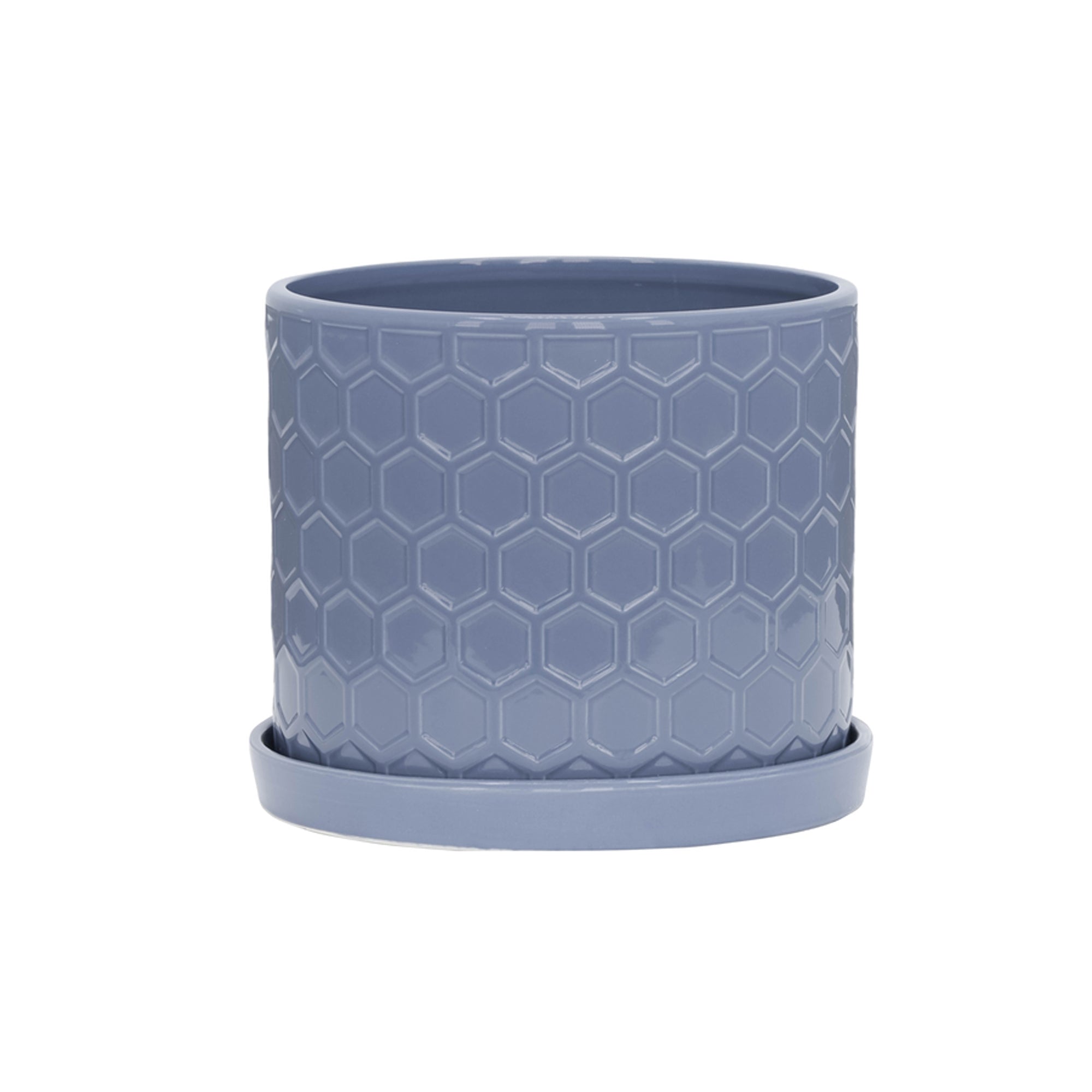 Plantador Circular Azul Grande - Vilá Decoración