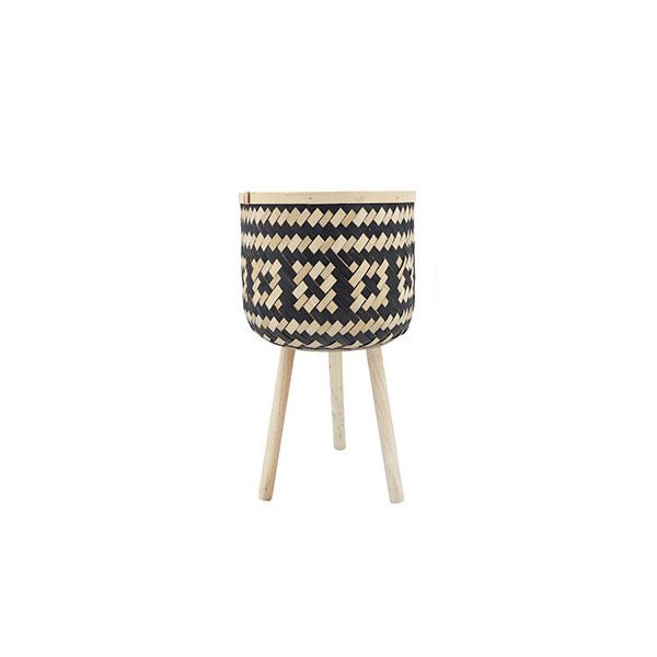 Plantador Tejido Con Patrón Étnico Mediano - Vilá Decoración
