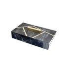 Cofre de Piedra Gris con Dorado Pequeño - Vilá Decoración