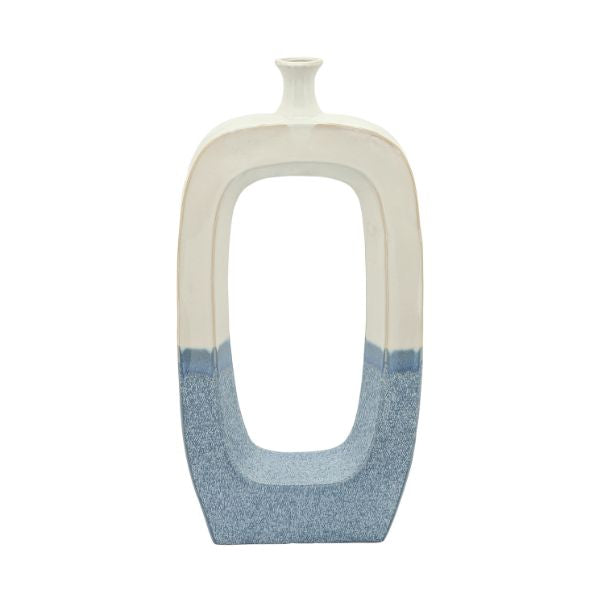 Jarrón Orgánico Azul y Blanco Grande - Vilá Decoración
