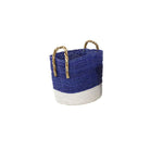 Canasta Tejida Azul Grande - Vilá Decoración