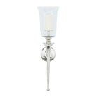 Candelabro de Pared Plateado con Cilindro de Cristal - Vilá Decoración