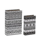 Set X2 Libros Cofre Blanco Y Negro - Vilá Decoración