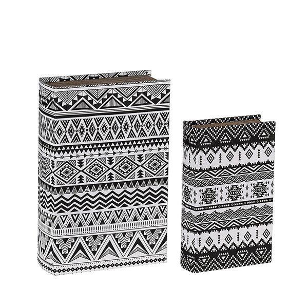 Set X2 Libros Cofre Blanco Y Negro - Vilá Decoración