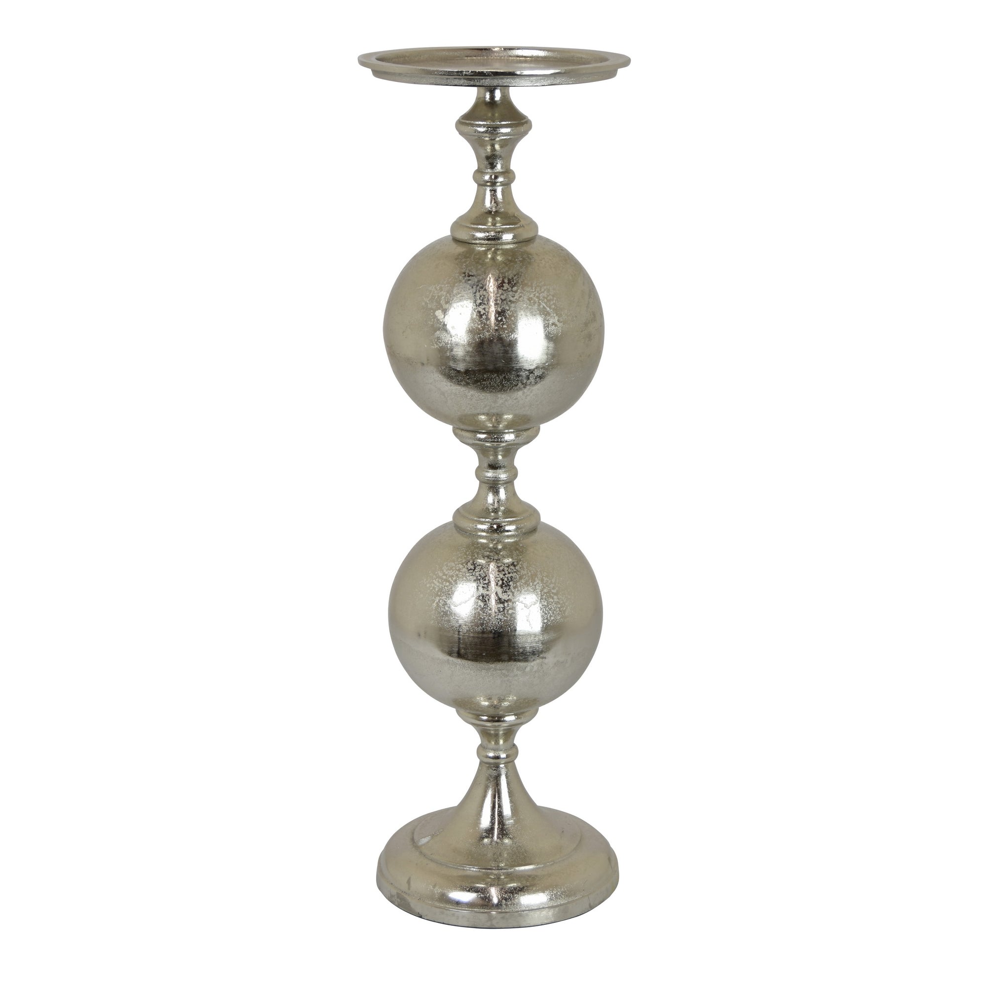 Candelabro de Piso Plateado Mediano - Vilá Decoración