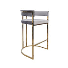 Silla de Barra en Terciopelo Gris - Vilá Decoración