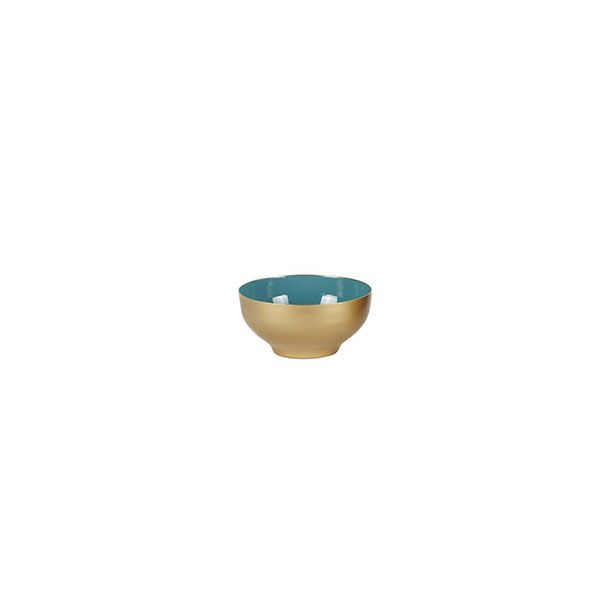 Bowl Dorado Metálico Pequeño Con Azul - Vilá Decoración