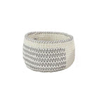 Canasta Tejida Gris y Blanco Grande - Vilá Decoración